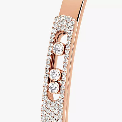 [Renovia Jewelry]Move Noa Rose Gold Pavé Diamond Bangle Bracelet