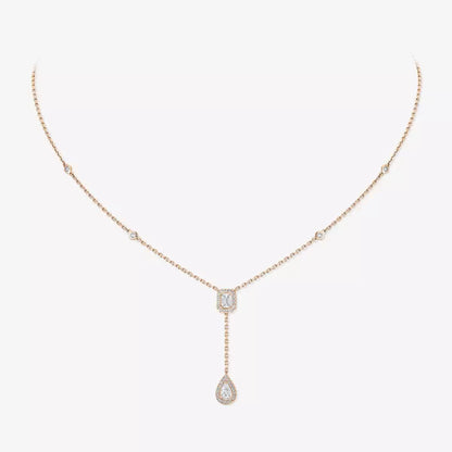 [Renovia Jewelry]Gold Diamond Tie Necklace
