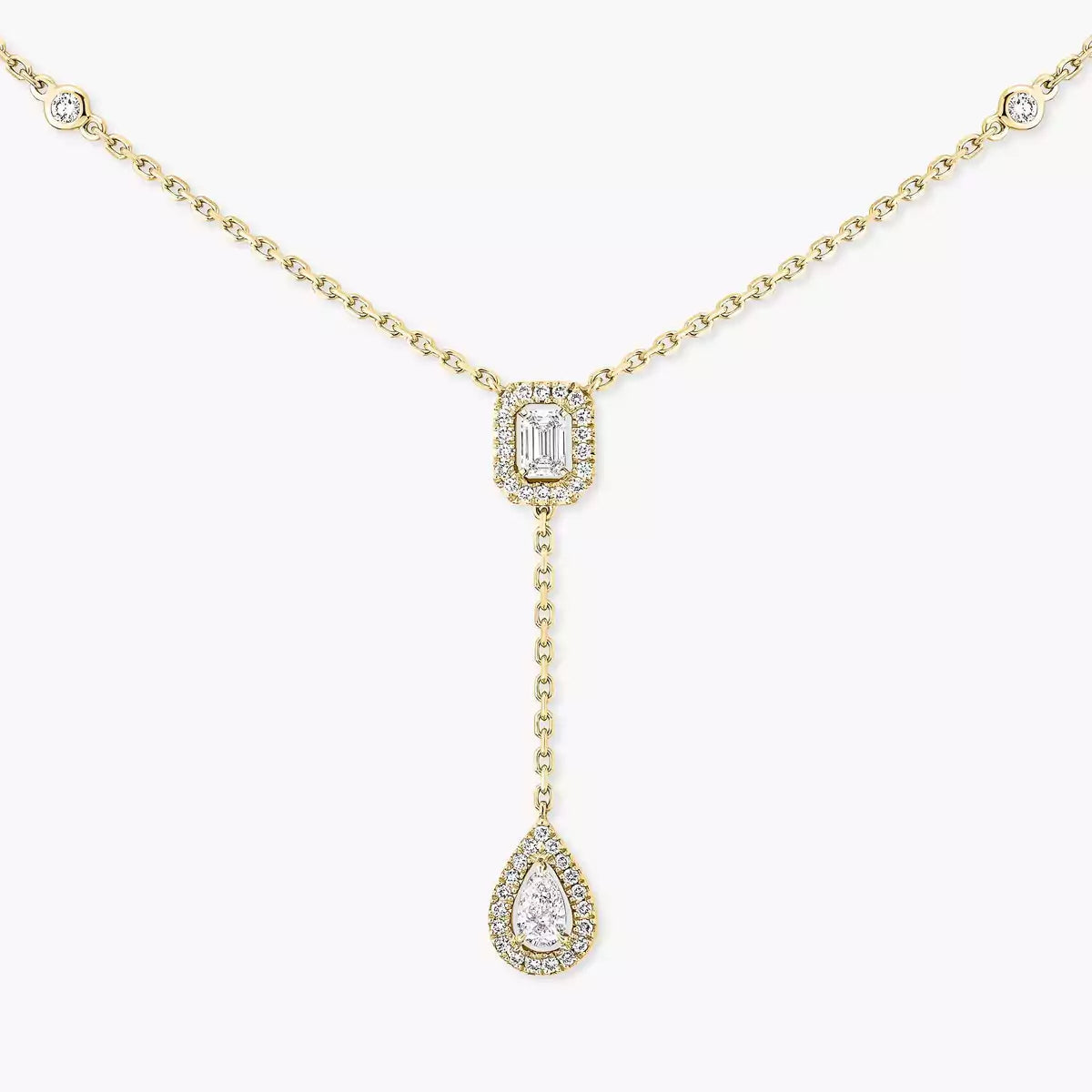 [Renovia Jewelry]Gold Diamond Tie Necklace