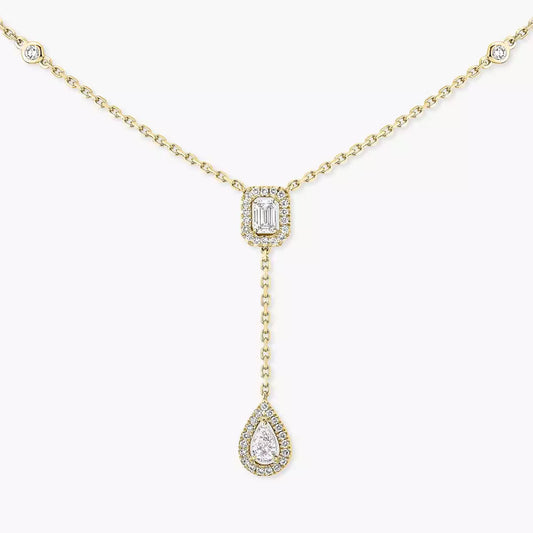 [Renovia Jewelry]Gold Diamond Tie Necklace