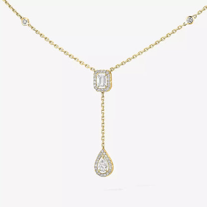 [Renovia Jewelry]Gold Diamond Tie Necklace