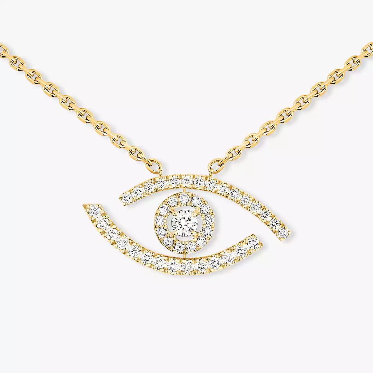 [Renovia Schmuck]Pave_ Diamant Halskette Glücksbringerauge