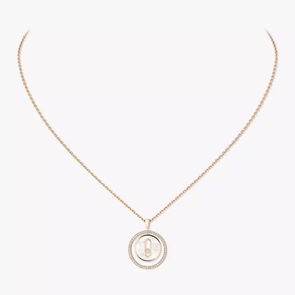 [Renovia Jewelry]Lucky Move Diamond Necklace in Rose Gold and White Mother-of-Pearl