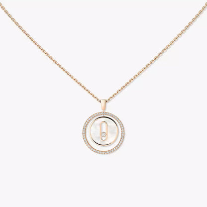[Renovia Jewelry]Lucky Move Diamond Necklace in Rose Gold and White Mother-of-Pearl