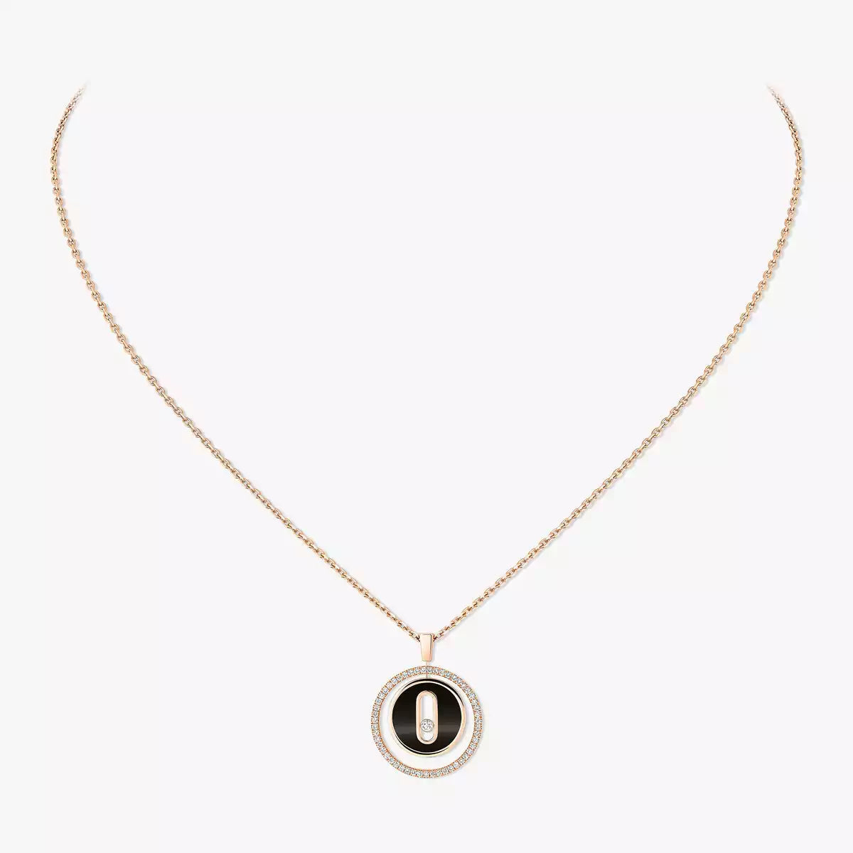 [Renovia Jewelry]Lucky Move Diamond Necklace in Rose Gold and White Mother-of-Pearl