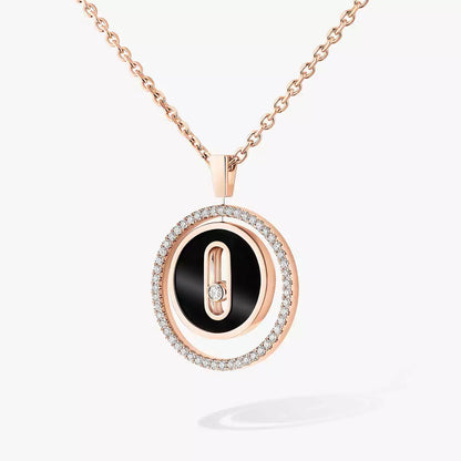 [Renovia Jewelry]Lucky Move Diamond Necklace in Rose Gold and White Mother-of-Pearl