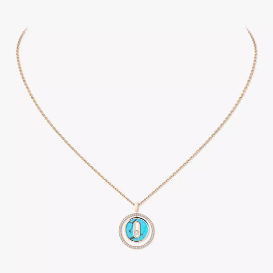 [Renovia Jewelry]Lucky Move Diamond Necklace in Rose Gold and White Mother-of-Pearl
