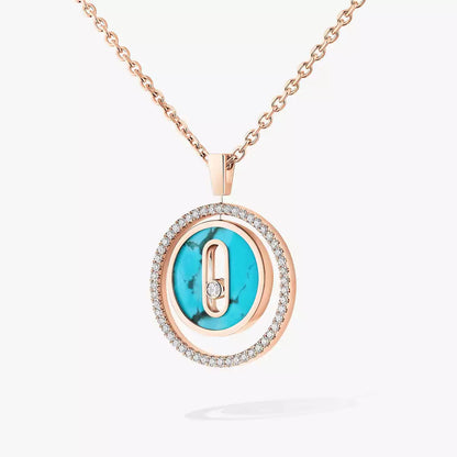 [Renovia Jewelry]Lucky Move Diamond Necklace in Rose Gold and White Mother-of-Pearl