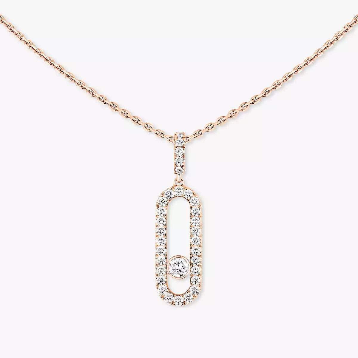 [Renovia Jewelry]Move Uno Diamond Necklace in Rose Gold