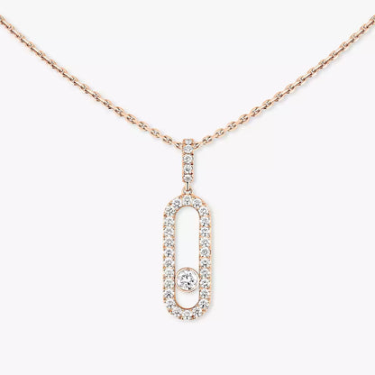 [Renovia Jewelry]Move Uno Diamond Necklace in Rose Gold