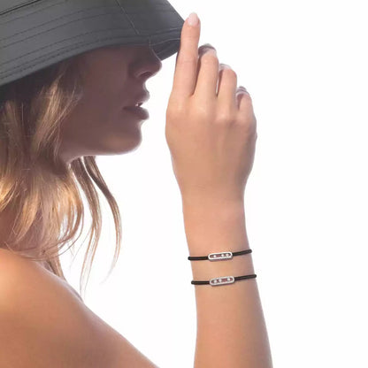 [Renovia Jewelry]MK Care(s) pink cord pavé bracelet
