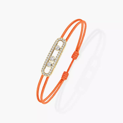 [Renovia Jewelry]MK Care(s) pink cord pavé bracelet