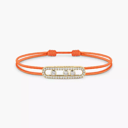 [Renovia Jewelry]MK Care(s) pink cord pavé bracelet