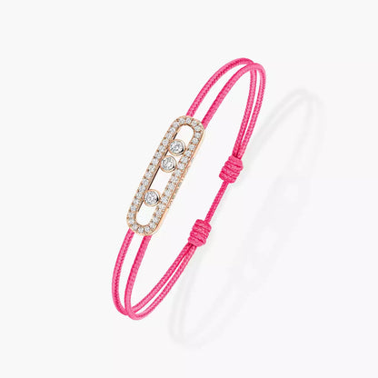 [Renovia Jewelry]MK Care(s) pink cord pavé bracelet
