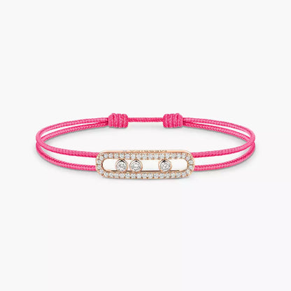 [Renovia Jewelry]MK Care(s) pink cord pavé bracelet