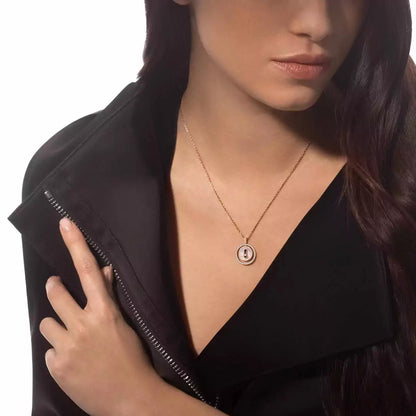 [Renovia Jewelry]Lucky Move Diamond Necklace in Rose Gold and White Mother-of-Pearl