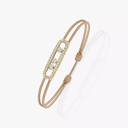 [Renovia Jewelry]MK Care(s) pink cord pavé bracelet
