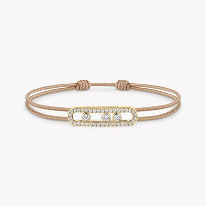 [Renovia Jewelry]MK Care(s) pink cord pavé bracelet