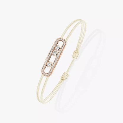 [Renovia Jewelry]MK Care(s) pink cord pavé bracelet