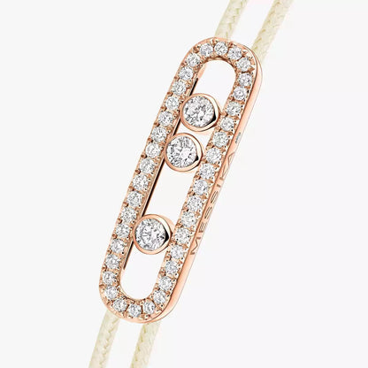 [Renovia Jewelry]MK Care(s) pink cord pavé bracelet