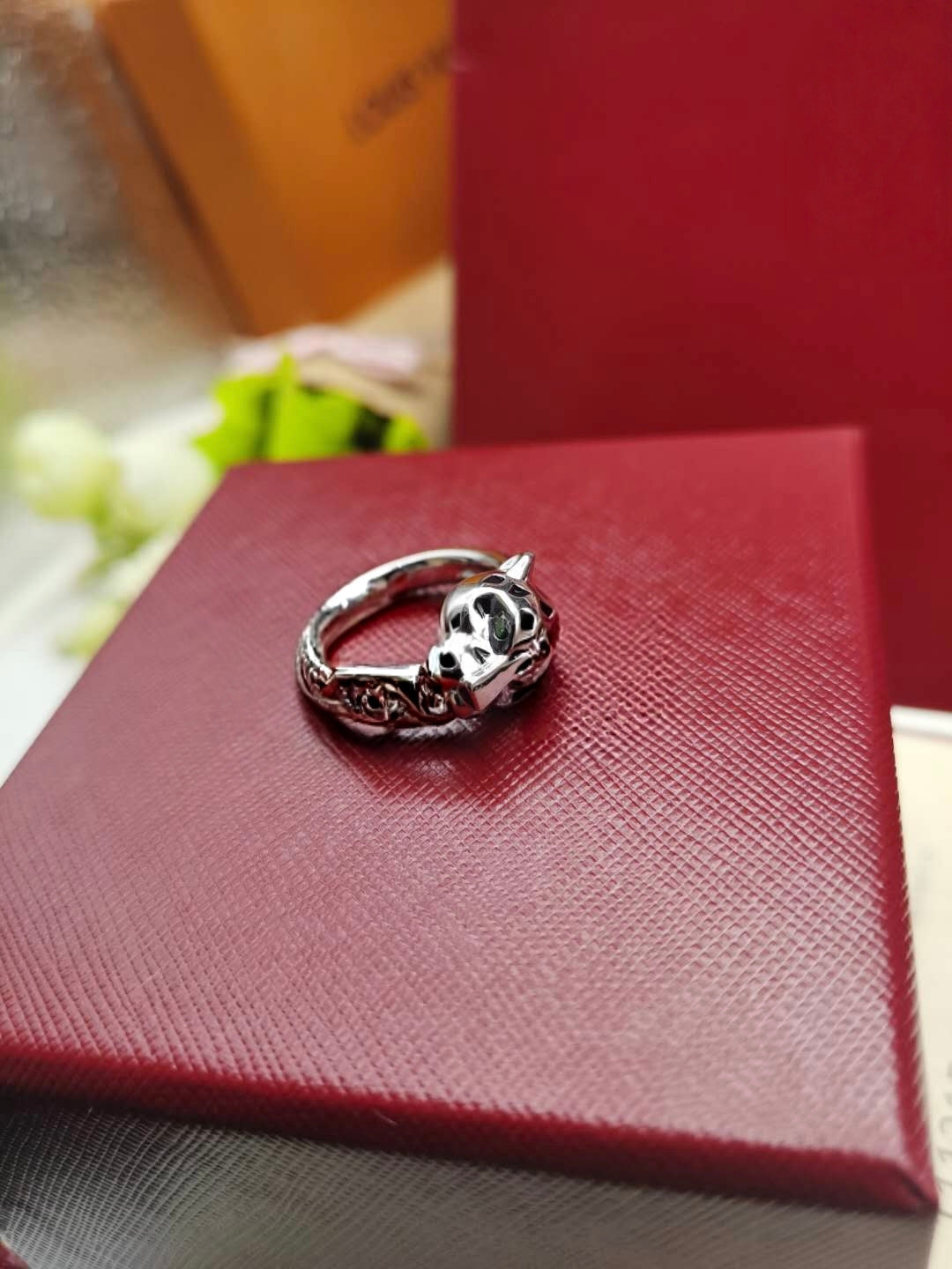 [Renovia Jewelry]LEOPARD-HEAD LEOPARD-PRINT COUPLE RING