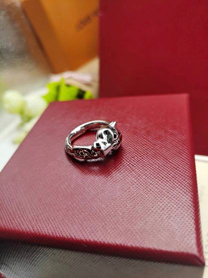 [Renovia Jewelry]LEOPARD-HEAD LEOPARD-PRINT COUPLE RING