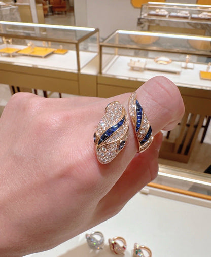 [Renovia Jewelry]BRAND NEW LUXURY BLUE SNAKE RING