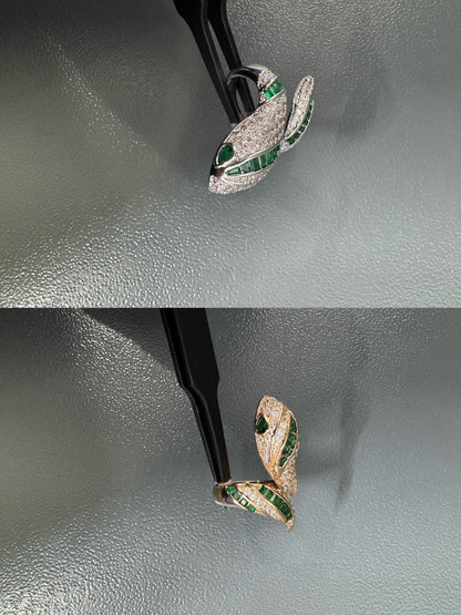 [Renovia Jewelry]BRAND NEW LUXURY GREEN SNAKE RING