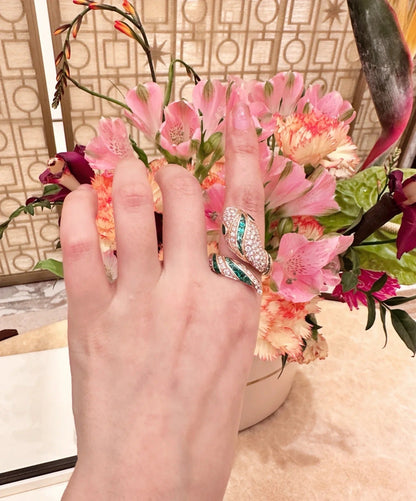 [Renovia Jewelry]BRAND NEW LUXURY GREEN SNAKE RING