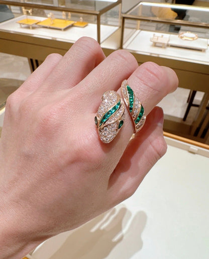 [Renovia Jewelry]BRAND NEW LUXURY GREEN SNAKE RING