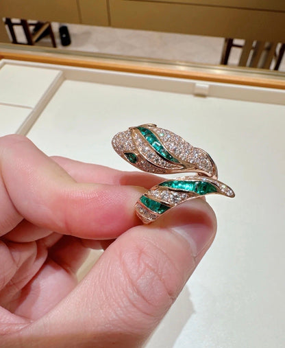 [Renovia Jewelry]BRAND NEW LUXURY GREEN SNAKE RING
