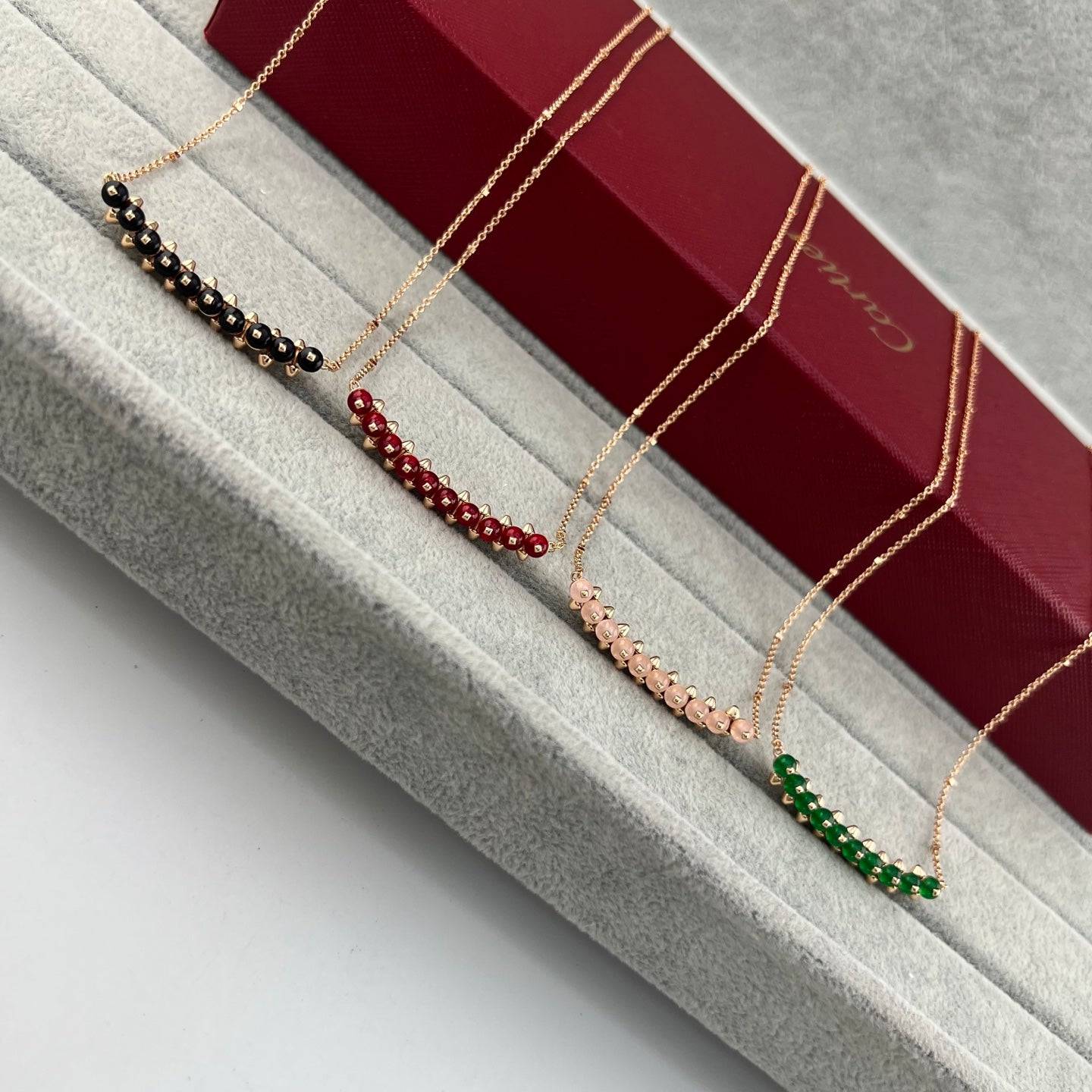 [Renovia Jewelry]NEW STUD COLORED GEM PENDANT NECKLACE
