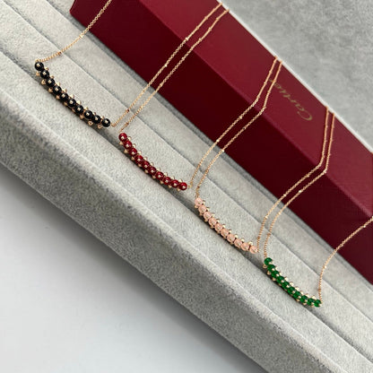 [Renovia Jewelry]NEW STUD COLORED GEM PENDANT NECKLACE