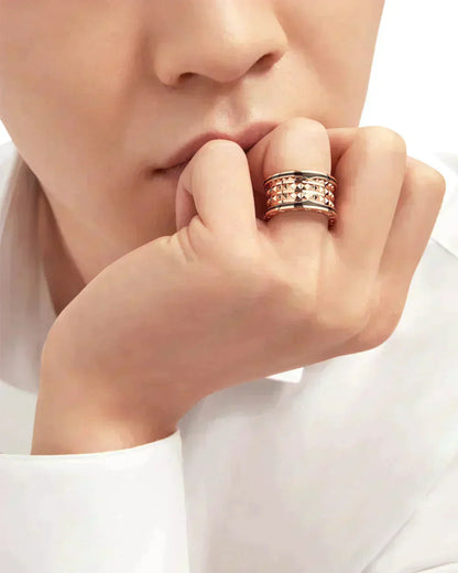 [Renovia Jewelry]ZERO 1 ROCK BLACK CERAMIC PINK GOLD LARGE MODEL
