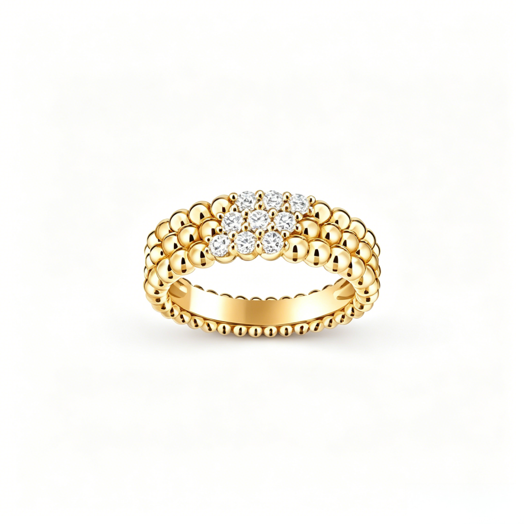[Renovia Jewelry] THREE-ROW DIAMOND RING