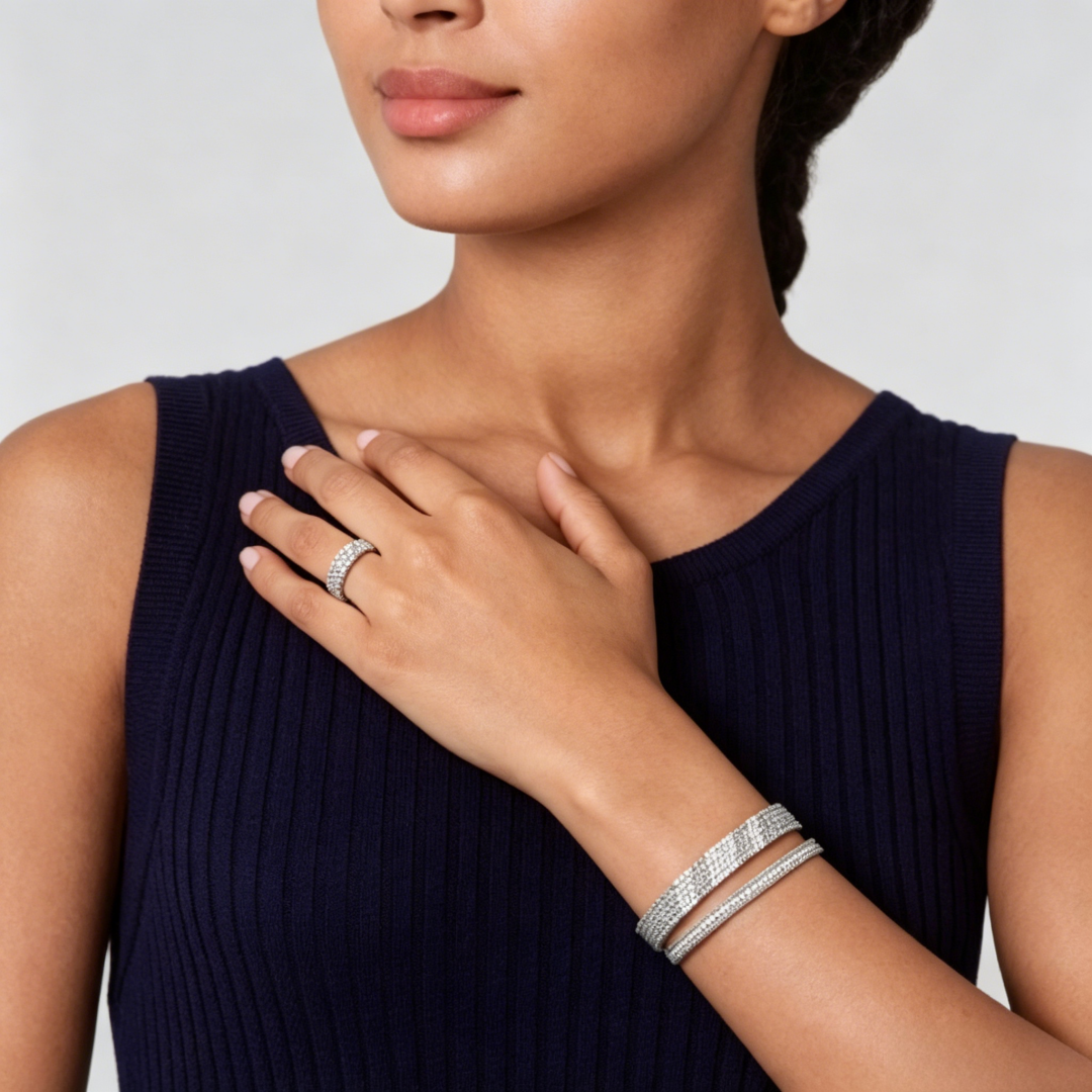 [Renovia Jewelry] THREE-ROW DIAMOND RING