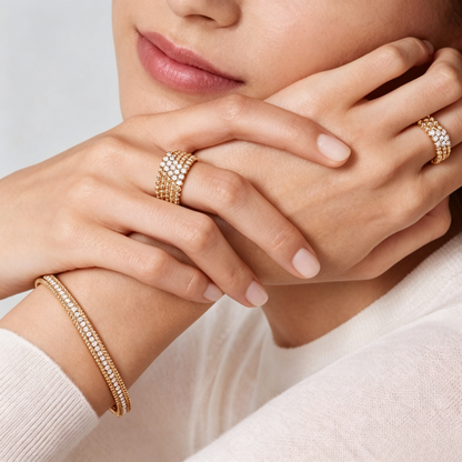[Renovia Jewelry] THREE-ROW DIAMOND RING