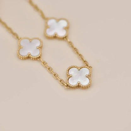 [Renovia Jewelry]CLOVER WHITE PEARL MOP 5 MOTIF BRACELET COLLECTION