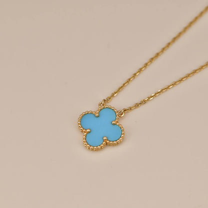 [Renovia Jewelry]CLOVER 15MM VINTAGE TURQUOISE NECKLACE