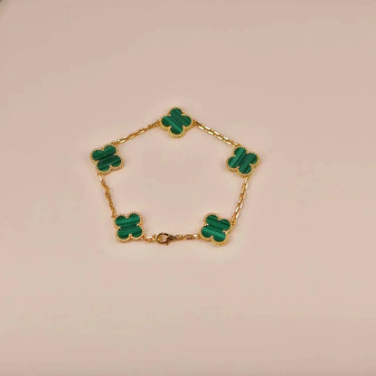 [Renovia Jewelry] CLOVER 5 MOTIF MALACHITE BRACELET COLLECTION