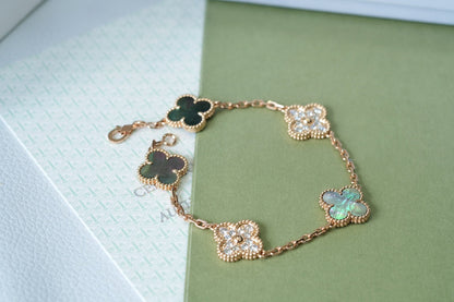 [Renovia Jewelry] CLOVER 5 MOTIF GRAY MOP BRACELET COLLECTION