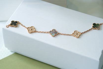 [Renovia Jewelry] CLOVER 5 MOTIF GRAY MOP BRACELET COLLECTION