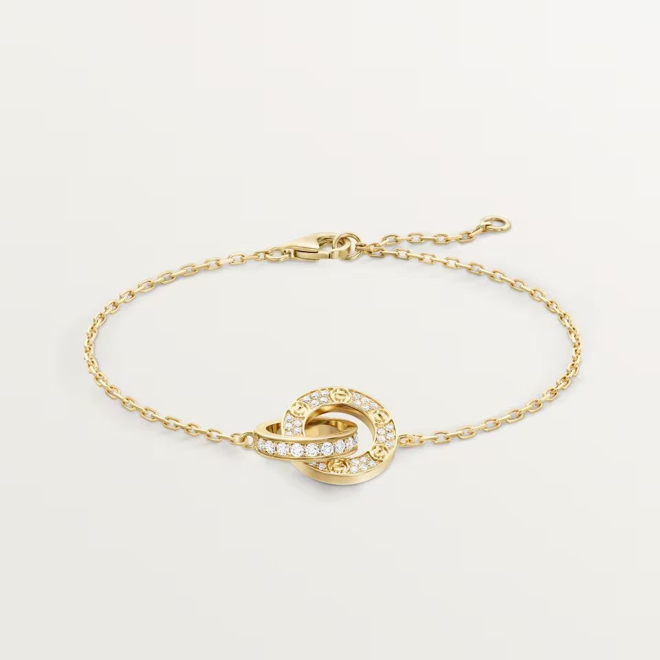 [Renovia Jewelry]LOVE DOUBLE RING FULL DIAMOND BRACELET
