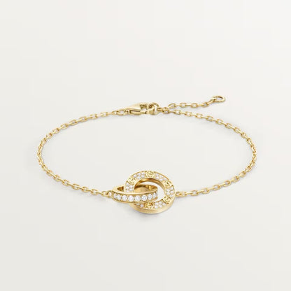 [Renovia Jewelry]LOVE DOUBLE RING FULL DIAMOND BRACELET