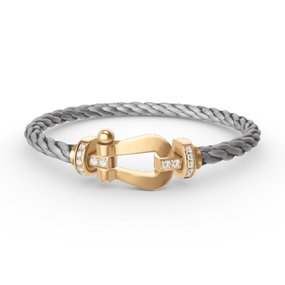 [Renovia Jewelry]FORCE LARGE HORSESHOE HALF DIAMOND BRACELET GOLD