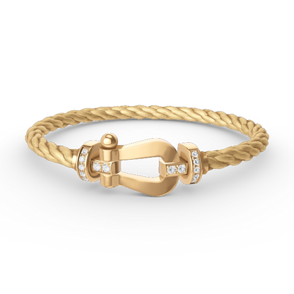 [Renovia Jewelry]FORCE LARGE HORSESHOE HALF DIAMOND BRACELET GOLD