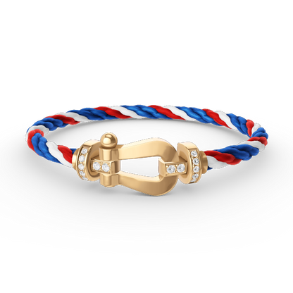 [Renovia Jewelry]FORCE LARGE HORSESHOE HALF DIAMOND BRACELET GOLD