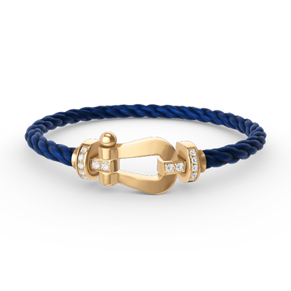 [Renovia Jewelry]FORCE LARGE HORSESHOE HALF DIAMOND BRACELET GOLD