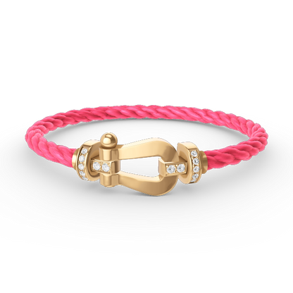 [Renovia Jewelry]FORCE LARGE HORSESHOE HALF DIAMOND BRACELET GOLD