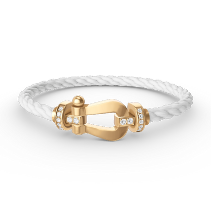 [Renovia Jewelry]FORCE LARGE HORSESHOE HALF DIAMOND BRACELET GOLD